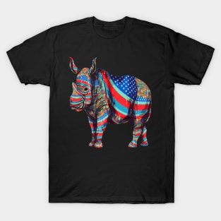 Patriotic Rhinoceros T-Shirt